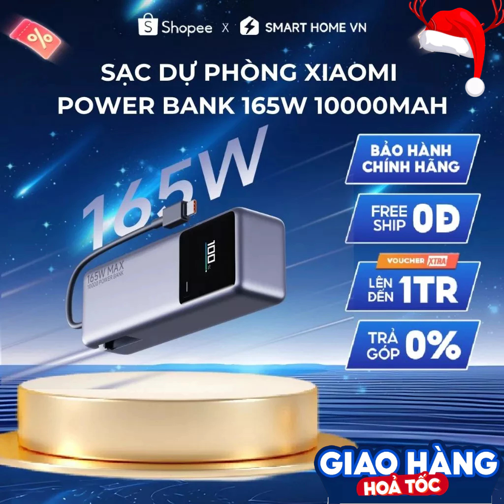 [HỎA TỐC HCM] Sạc Dự Phòng Xiaomi Power bank 165W 10000mAh | Sạc Nhanh 90W | Bảo Hành 12 Tháng
