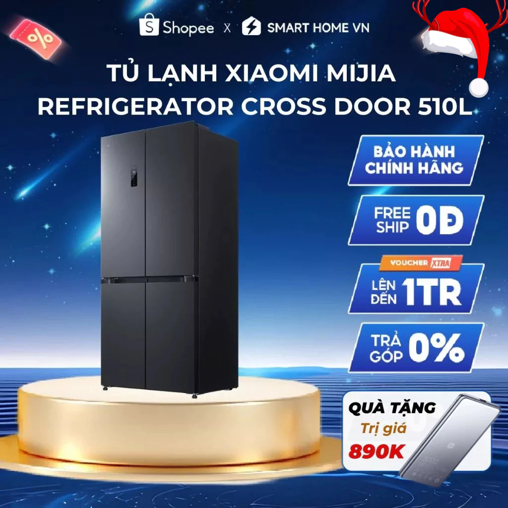 Tủ Lạnh Xiaomi Mijia Refrigerator Cross Door 510L | Làm Lạnh Nhanh | Tiết Kiệm Năng Lượng | Bảo Hành