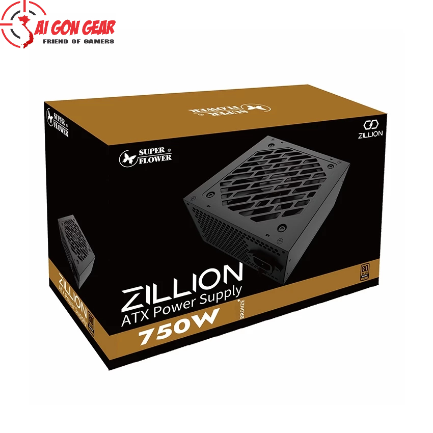 Nguồn máy tính Super Flower Zillion DB 750W – 80 Plus Bronze (SF-750Z12DB)
