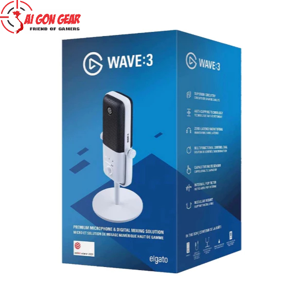 Microphone Elgato Wave 3 - (White/Black) 10MAB9911 - 10MAB9901