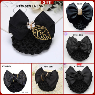  GOTI Kẹp Búi Tóc Công Sở Y Tá Đính Nơ Nhiều Màu Kẹp Tóc Có Búi Lưới Xinh Xắn Thời Trang Nữ KT37 