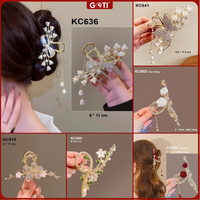 GOTI - Thời Trang Nữ - Kẹp Càng Cua Đính Hoa TuLip Xin Xắn Nữ Tính KC636