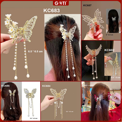 GOTI - Kẹp Cua Kiểu Kẹp Nữa Đầu Hình Bướm Phối Tua Rua Nữ Tính KC683