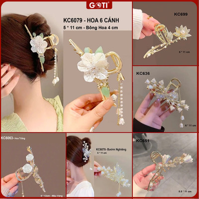 GOTI Kẹp Càng Cua Hình Hoa Lá 6 Cánh Sang Trọng Dành Cho Nữ - Quà Tặng 8/3 20/10 KC6079