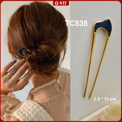 GOTI – Quà Tăng Nữ 8/3 20/10 – Trâm Cài Tóc Gọng Kim Loại Hình Hoa Lá Phối Tua Rua Đính Hạt Thanh Lịch TC537-TC542