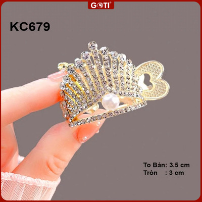 GOTI Phụ Kiện Tóc Dành Cho Nữ Thanh Lịch - Kẹp Tóc Dạng Tròn Kiểu Kẹp Đuôi Ngựa Đính Hạt  Xinh Xắn KC682