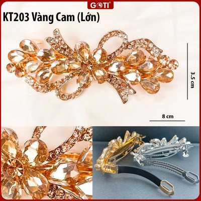 GOTI Quà Tặng Mẹ, Tặng Bà, Người Lớn Tuổi Dịp 20-10 8-3 - Kẹp Tóc Đá Hình Hoa Phối Nơ Lớn Thanh Lịch KT203 KT202