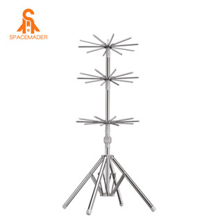  SPACEMADER Giá treo quần áo gấp gọn bằng thép không gỉ Giá phơi quần áo trẻ em Móc treo quần áo gấp gọn treo mũ kiểu cây 