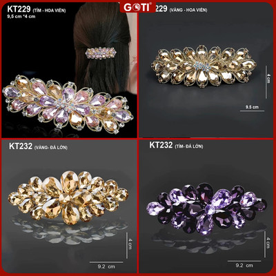 GOTI Kẹp Tóc Trung Niên Hình Bông Hoa Nhiều Mẫu Đính Đá Sang Trọng Tặng Mẹ, Tặng Bà KT229