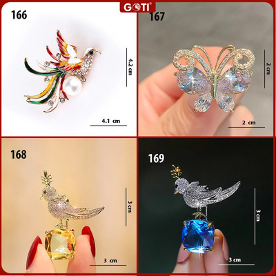 GOTI - Quà Tặng 20/10, 8/3 Tặng Cho Nữ Kiểu Hàn Quốc - Tag Trâm Cài Áo Hình P.Hoàng Màu Đính Hạt 166 164 251 223 163 165