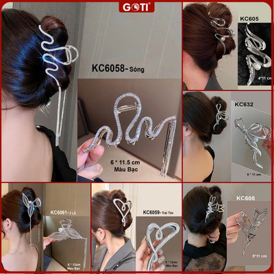 Goti - Kẹp Cua Gợn Sóng Đính Đá Sang Trọng Thanh Lịch Dành Cho Nữ - KC6058 KC605 KC632