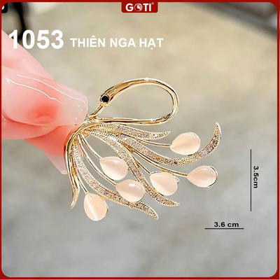 GOTI - Ghim Cài Áo Hình Thiên Nga Đính Hạt Sang Trọng Dành Cho Nứ Thanh Lịch 1053
