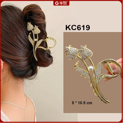 GOTI - Kẹp Tóc Hình Bó Lúa Đính Hạt Phối Nơ Đính Đá Thời Trang Hàn Quốc Cho Nữ Dịp 20/10 8/3 – Phụ Kiện Tóc Nữ KC613