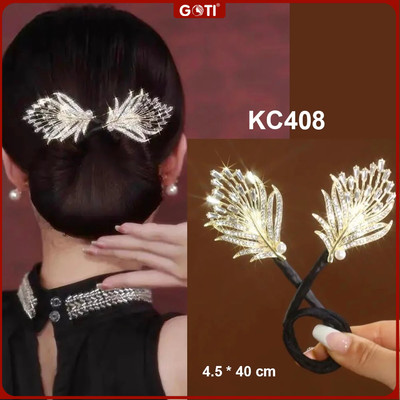 GOTI Kẹp Quấn Tóc Tạo Kiểu Thủ Công Hình Chiếc Lá, Kẹp Quấn Tóc Búi Tóc Dự Tiệc Quà Tặng Cho Nữ 8/3 20/10 KC408