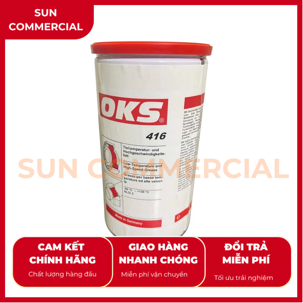 Mỡ bôi trơn tổng hợp hiệu suất cao OKS 416 Low-Temperature And High-Speed Grease, 1kg/hộp