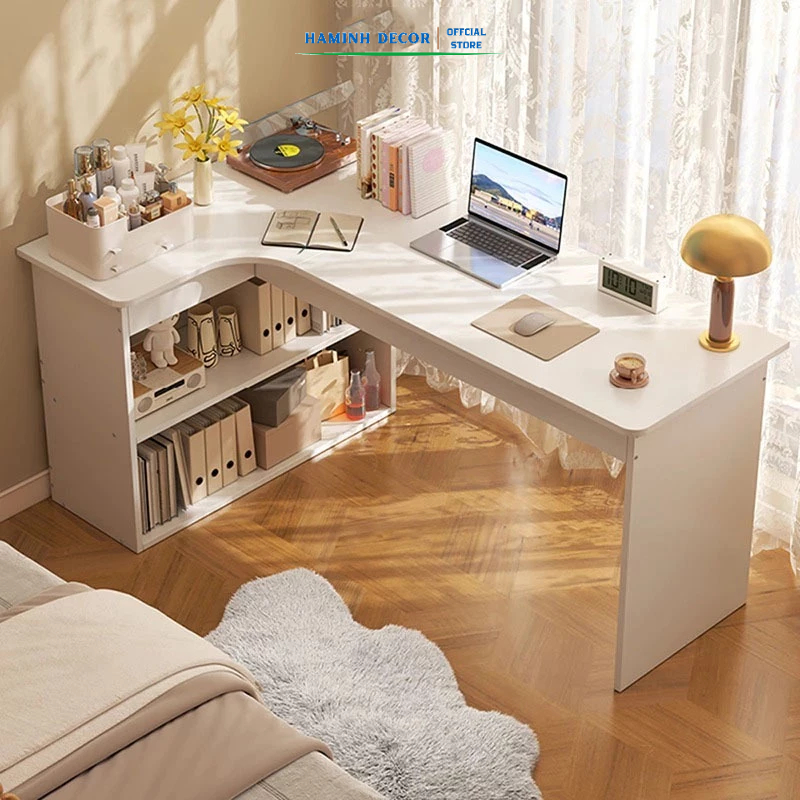 Bàn học, bàn làm việc thông minh kèm kệ sách hiện đại , tiện ích tiết kiệm không gian Thương hiệu Hà