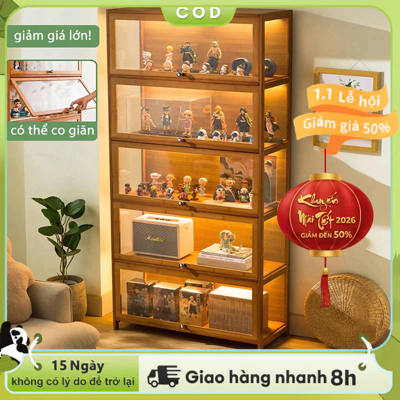 LACCOHUG Tủ trưng bày bằng  tủ Kính Trong Suốt  kính dễ dàng cài đặt khách phòng tắm ban công