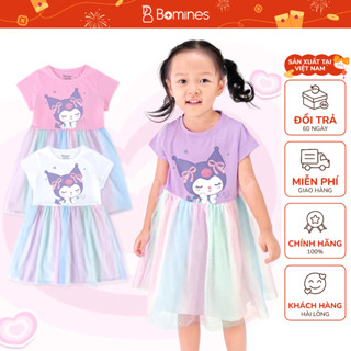  Váy bé gái Kuromi Bomines Đầm phối lưới cầu vồng Sanrio Váy dự tiệc cho bé gái từ 2-12 tuổi 10-36kg DTNL7MKUROMINO 