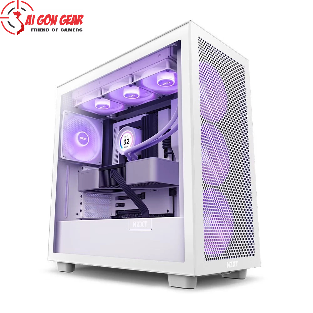 Vỏ Case NZXT H7 Flow RGB White (CM-H71FW-R1)