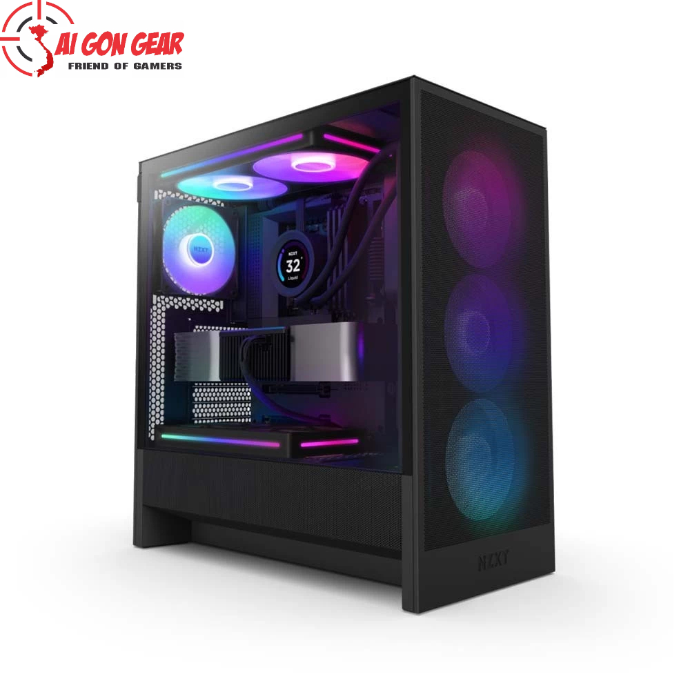 Vỏ Case máy tính H5 FLOW RGB ALL BLACK V1