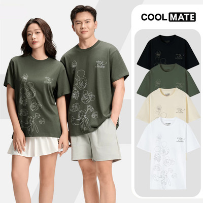 [MUA 2 GIẢM 5%][BST MIRL]Áo thun nam nữ 100% Cotton Relaxed Fit IN Floating Mickey & Friends - Áo đôi Coolmate