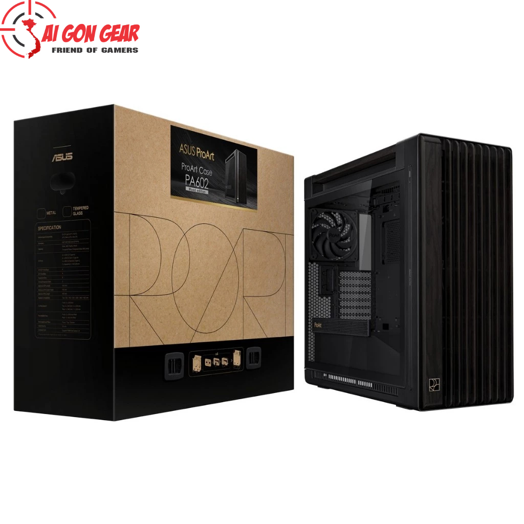 Case máy tính ASUS PROART PA602 WOOD METAL PWM BLACK