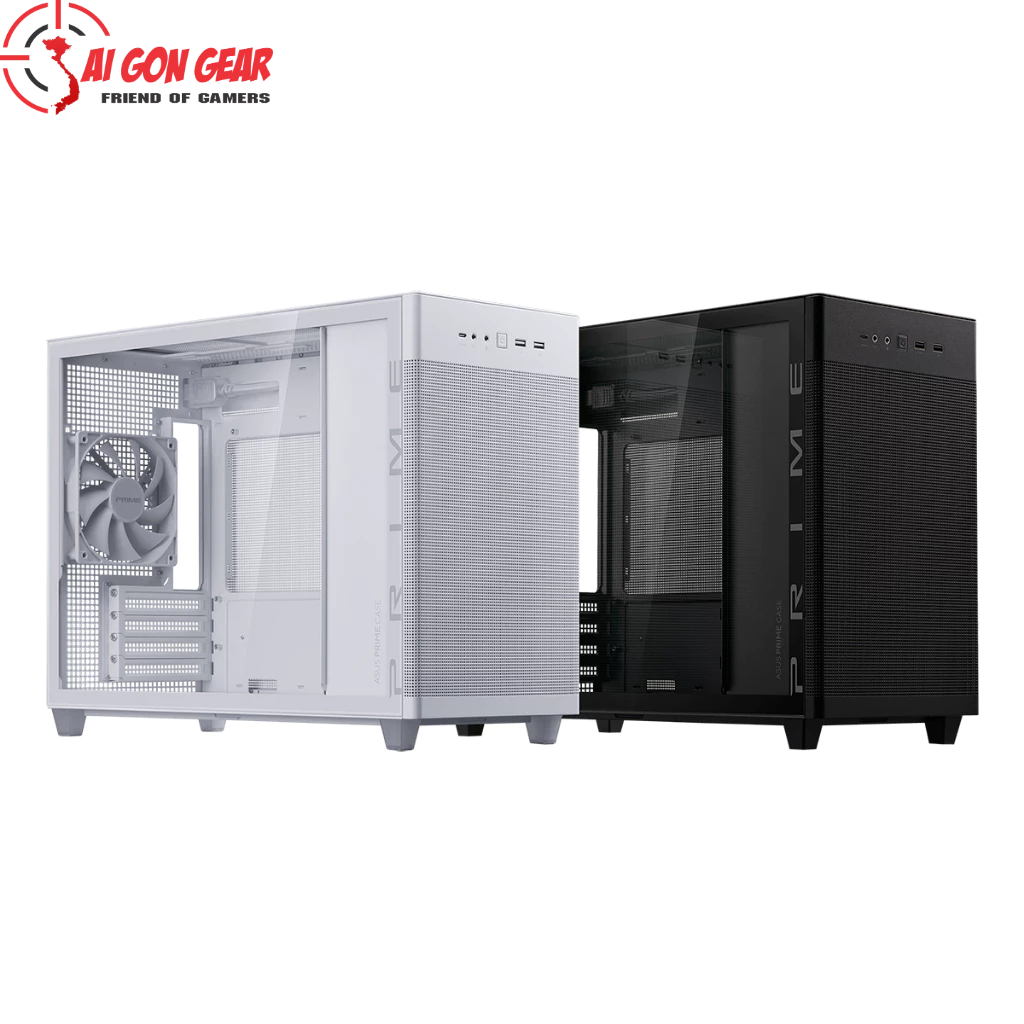 Case máy tính ASUS PRIME AP201 TG BLACK/WHITE