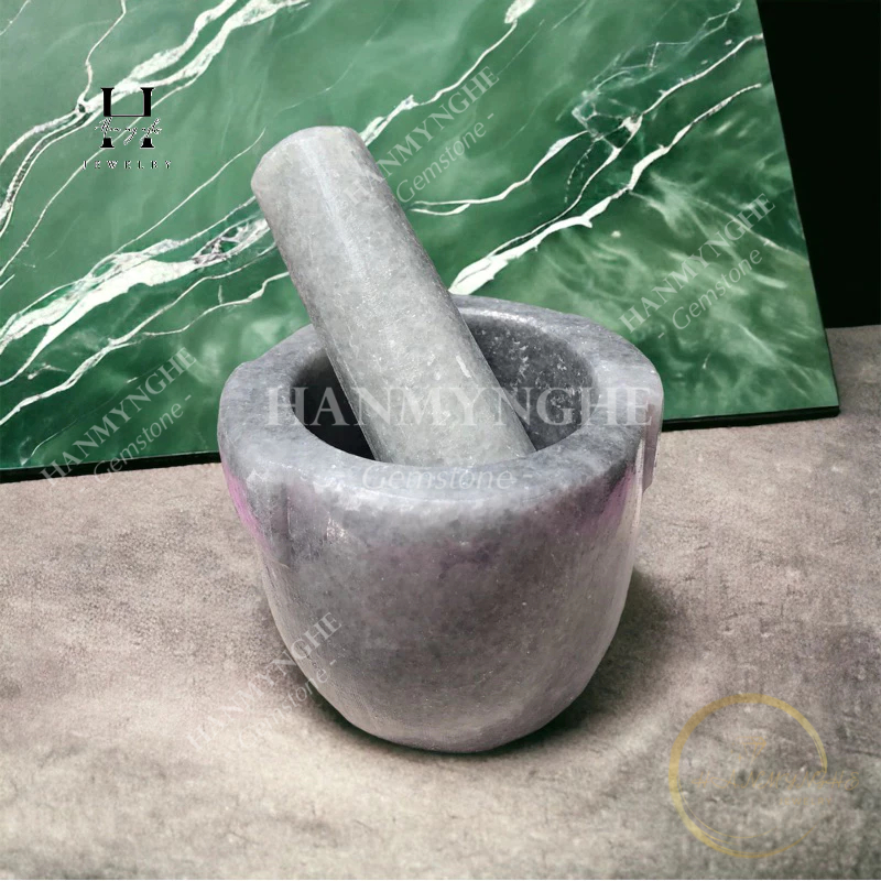 Cối đá non nước tự nhiên nguyên khối màu xám Cối Đá Giã Gia Vị HANMYNGHE