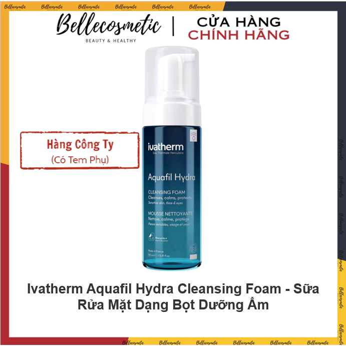 [cty] Ivatherm Aquafil Hydra Cleansing Foam - Sữa Rửa Mặt Dạng Bọt Dưỡng Ẩm