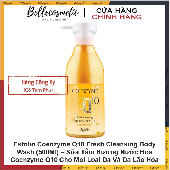 [cty] Esfolio Coenzyme Q10 Fresh Cleansing Body Wash (500Ml) – Sữa Tắm Hương Nước Hoa Coenzyme Q10 C