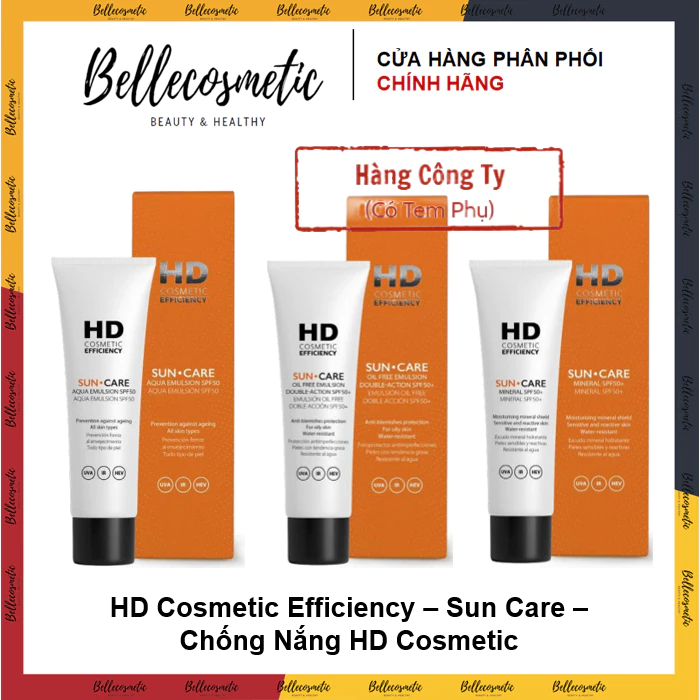 HD Cosmetic Oil Free, Mineral, Aqua Emulsion - HD Cosmetic Efficiency – Sun Care Kem Chống Nắng