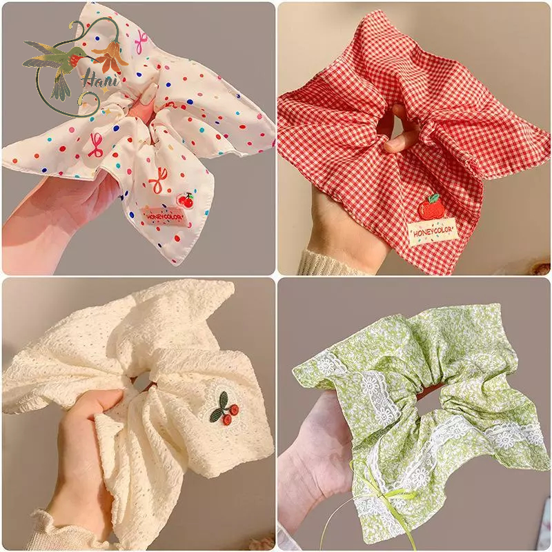 Dây cột tóc scrunchies vuông phong cách hot trend Scrunchies Đeo Tay, Phụ Kiện Tóc