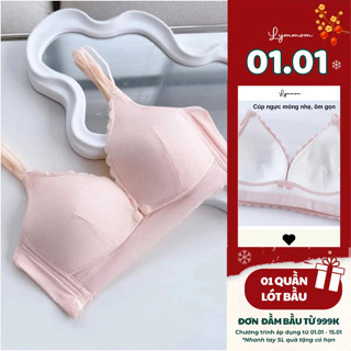  LYMMOM - Áo Ngực Cho Mẹ Bầu Áo Lót Bầu Cho Con Bú Và Sau Sinh Chống Chảy Xệ Có Khuy Tháo Cho Bé TuTi ALB0004 