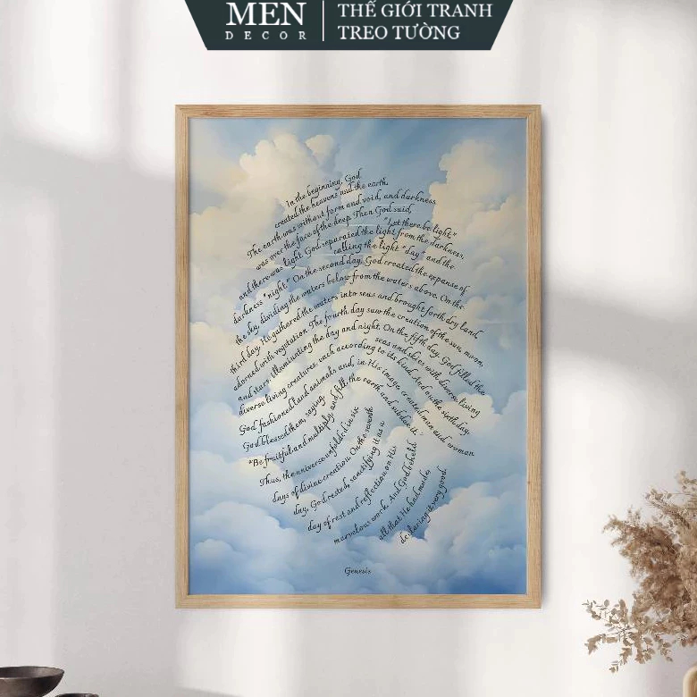 Tranh treo tường, Jesus Fingerprint Poster - Modern Christian Art, nhận in theo yêu cầu, tặng kèm đi