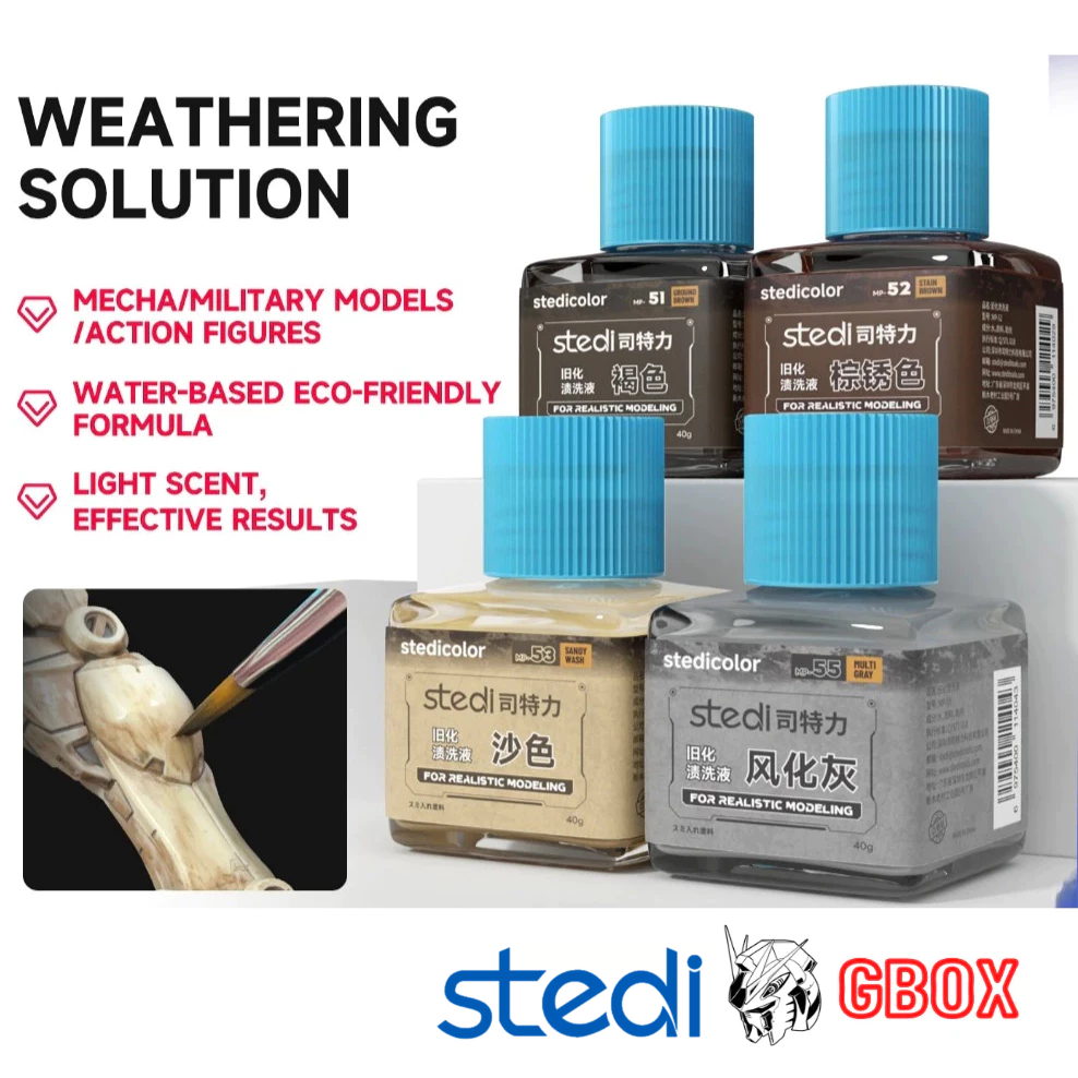 Sơn hiệu ứng Stedi weathering solution thời tiết ám ố rỉ sét panel line mô hình Gundam model kit