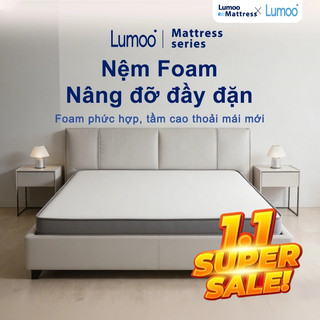  Nệm LUMOO Hybrid 15cm Đệm Foam Cao Su Nâng Đỡ Cơ Thể 