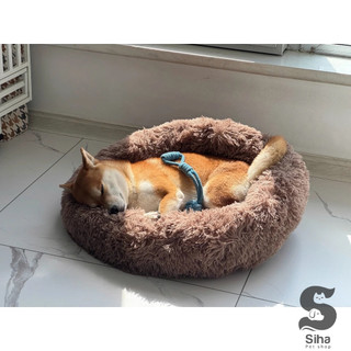 Đệm nằm chó mèo, ổ nằm lông tròn mềm mại cao cấp có size 40cm 50cm 60cm