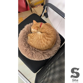 Đệm nằm chó mèo, ổ nằm lông tròn mềm mại cao cấp có size 40cm 50cm 60cm