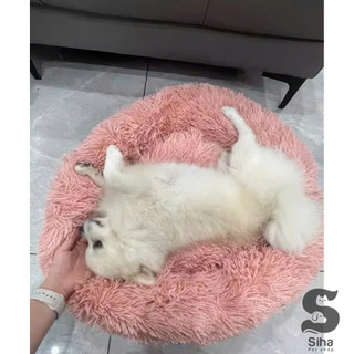 Đệm nằm chó mèo, ổ nằm lông tròn mềm mại cao cấp có size 40cm 50cm 60cm