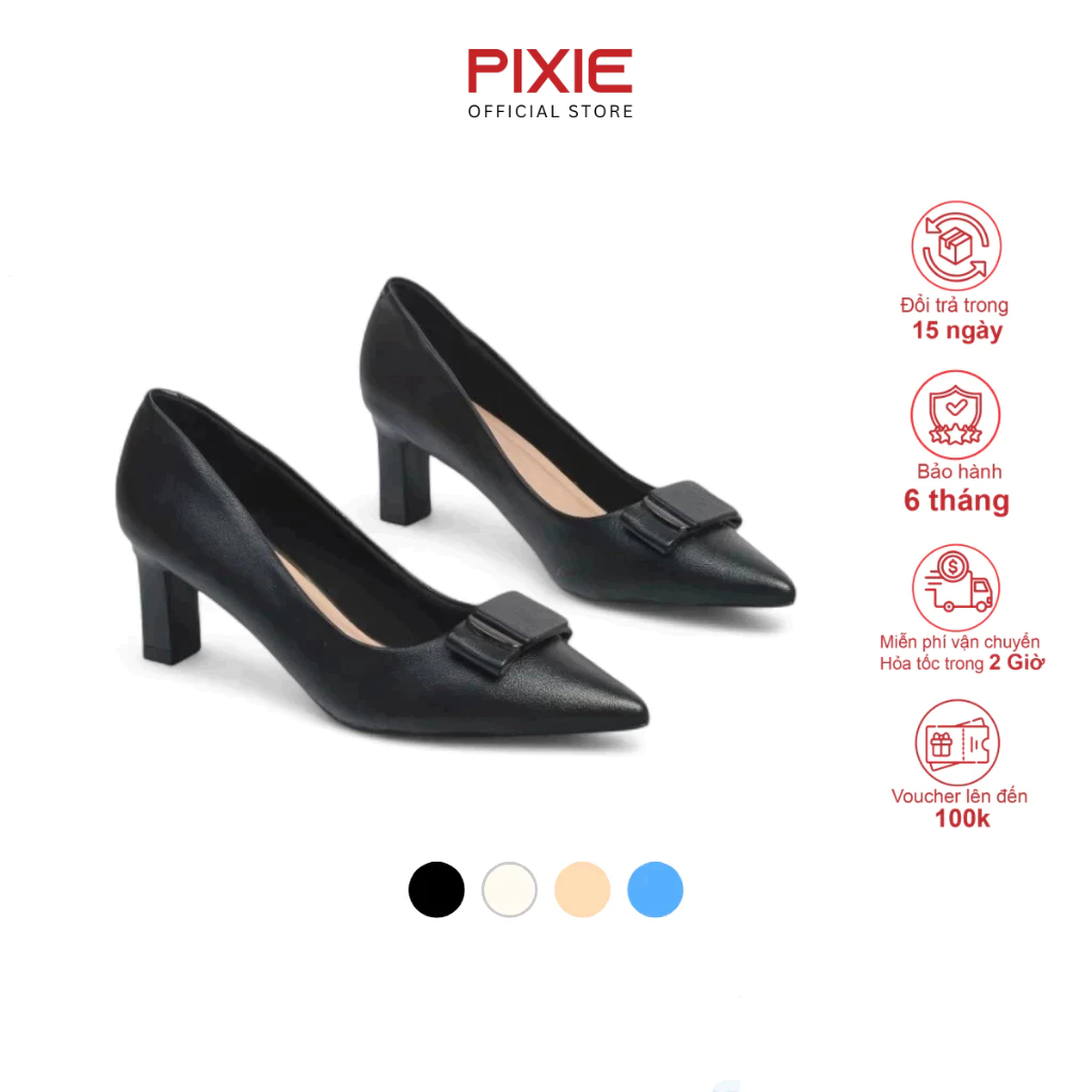 Giày Cao Gót 5cm Công Sở Gắn Khoá Sang Trọng Pixie H191