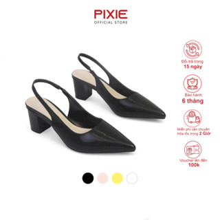 Giày Cao Gót 5cm SlingBack Hậu Thun Mũi Nhọn Pixie H350