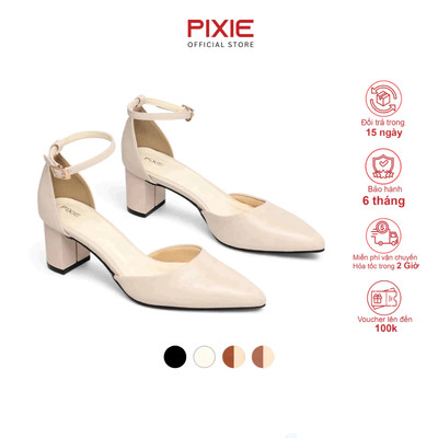 Giày Cao Gót 5cm Bít Mũi Quai Hậu Pixie H349