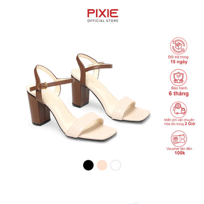 Giày Sandal Nữ Cao Gót 8cm Quai Chần Chỉ Pixie X913