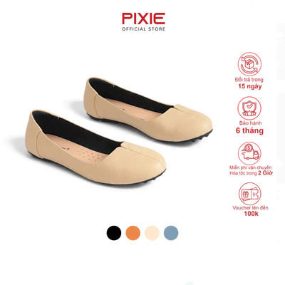 Giày Búp Bê Da Thật Đế Mềm Khoét Tim Pixie X831