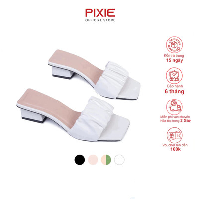 Guốc Cao Gót 3cm Quai Bèo Nhún Pixie X952