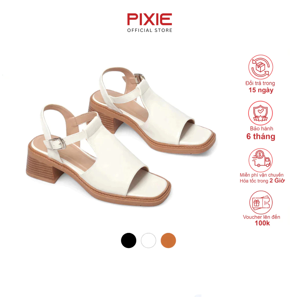 Giày Sandal Nữ 5cm Giả Boot Hở Mũi Thời Trang Pixie H404