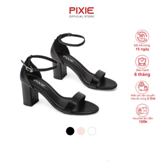 Giày Sandal Nữ Cao Gót 7cm Đế Vuông Pixie X848