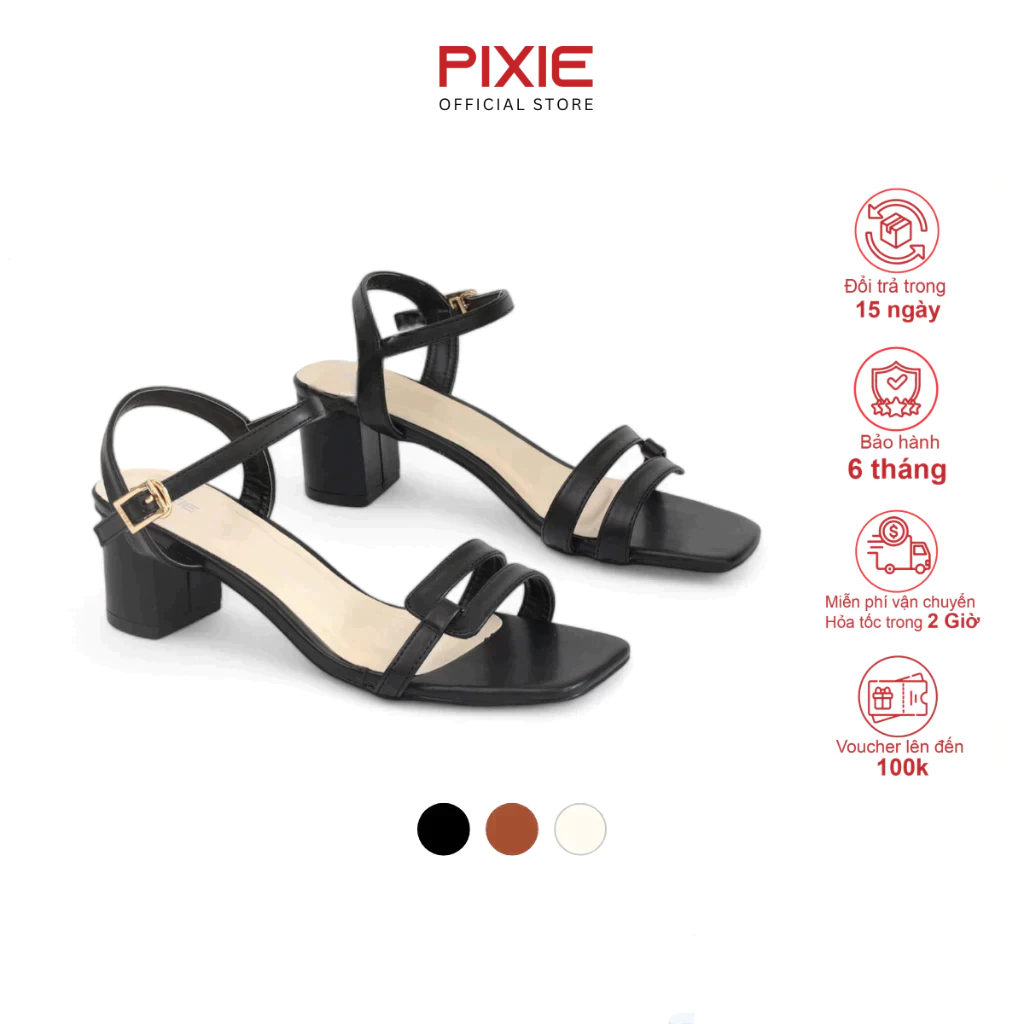 Giày Sandal Nữ Cao Gót 5cm Quai Hậu Pixie X891