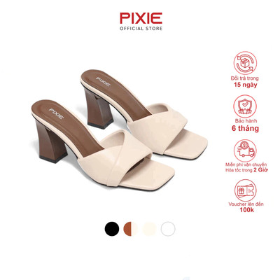 [Form nhỏ] Guốc Cao Gót 7cm Quai Ngang Pixie H090