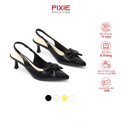 Giày Cao Gót Slingback Nữ Cao 5cm Mũi Nhọn Pixie H344